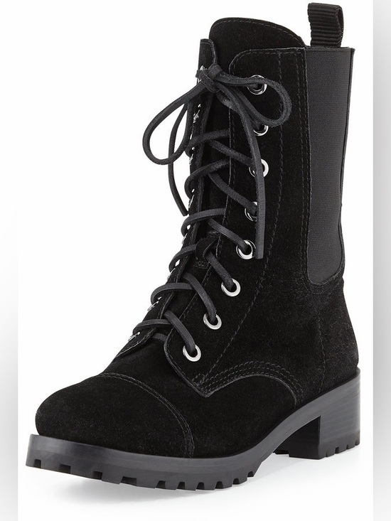 Tory Burch Shoes - Tory Burch Broome Suede Combat Boot Black Size 8